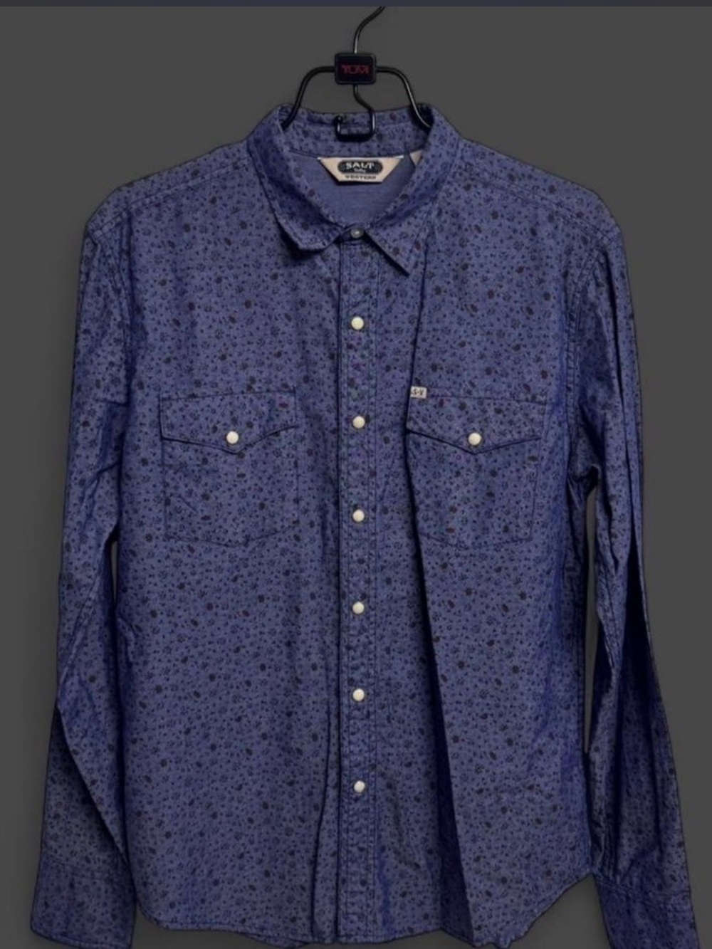 Men's SVW Blue Floral Button-Down Shirt